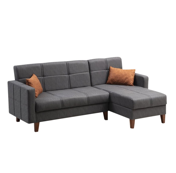 Atelier Del Sofa Polya - Sofá cama esquinero Gris oscuro